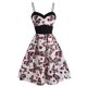 thumbnail image 2 of Sexy moda mujer sin mangas con cuello en V estampado de mariposa señoras Camis cremallera vestido Pompotops  ghjkhdj6835, 2 of 5