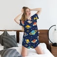 thumbnail image 5 of Pofeuu Planets and Stars Print Women's Pajama Set Short/Shorts Soft Button PJs Elastic Drawstring Waist Sleepwear-4X-Large, 5 of 6