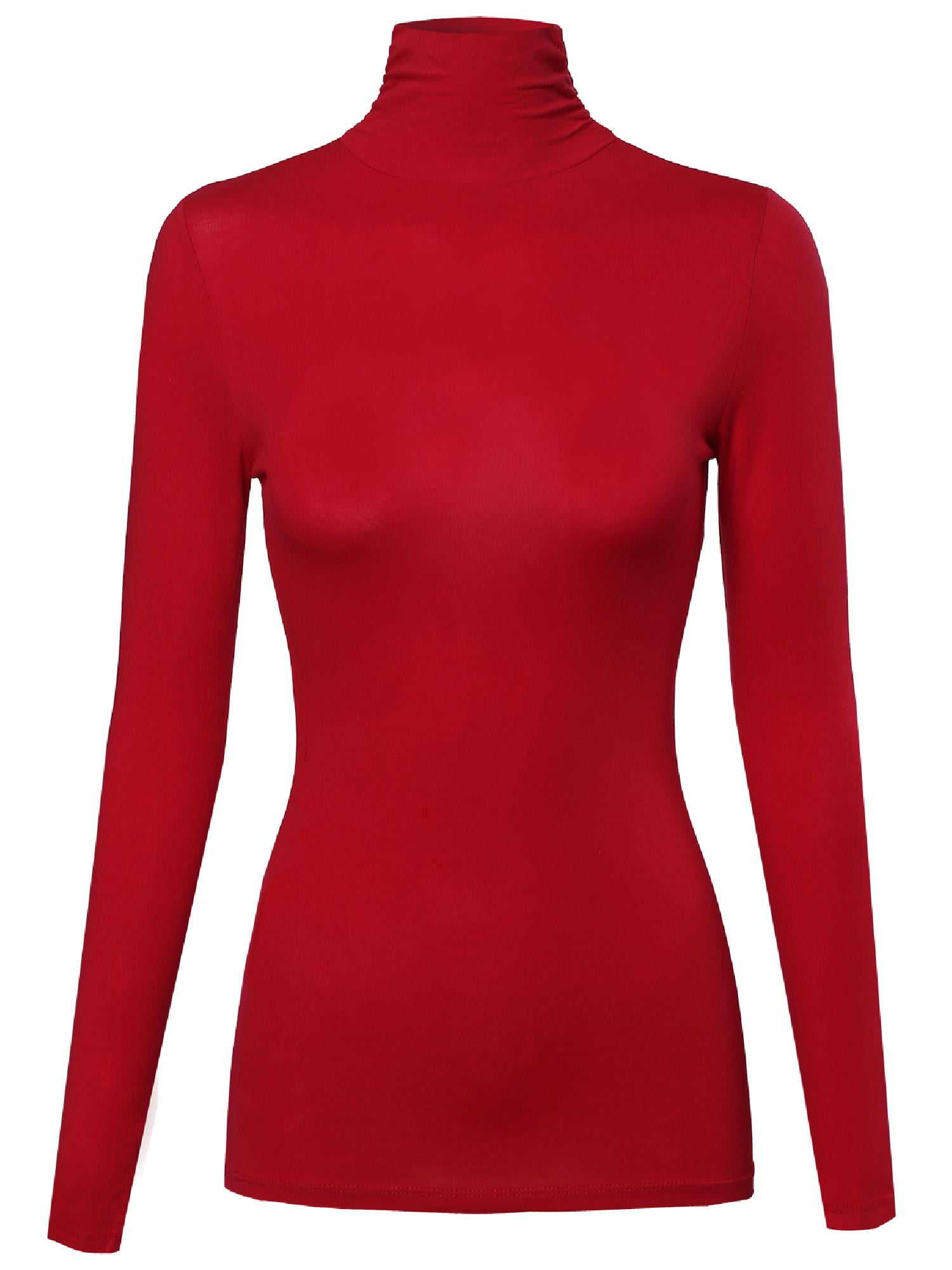FashionOutfit Women's Basic Long Sleeve Turtleneck Top - Walmart.com