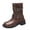 Brown, variant on Black Ladies Buckle Ankle Boots For Fashionable Casual Fall And Winter Short Wear