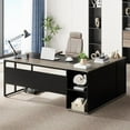 thumbnail image 3 of Tribesigns 71 inch Executive Desk, L Shaped Desk with Cabinet Storage, Executive Office Desk with Shelves, 3 of 10