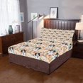 thumbnail image 1 of Juego de cama de 3 piezas Rainbow Paw Print Cavalier King Charles Spaniel Dogs Azul, 1 of 5