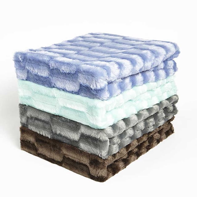 Faux Mink Fur Reversible Throw Blanket