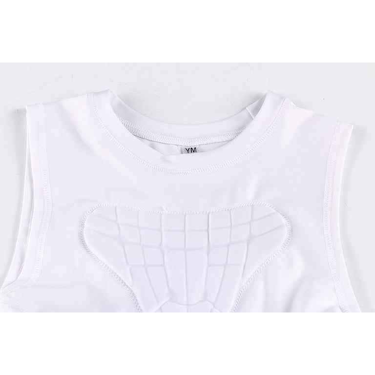 TUOYR Youth Padded Compression Shirt Chest Rib Protector Pad Football Vest for Football Baseball