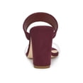 thumbnail image 2 of BLISSFUL STEP Mules à Talons Blocs à Double Bride Transparente pour Femmes, Sandales à Enfiler Bourgogne 11, 2 of 7