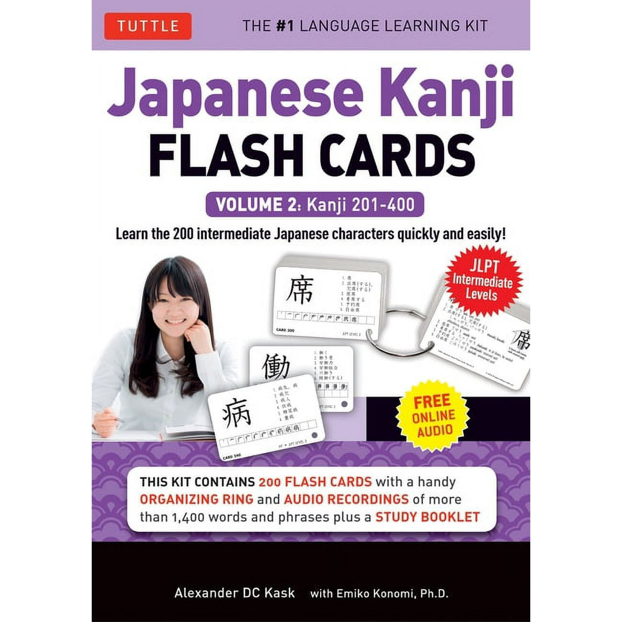 Japanese Kanji Flash Cards Kit Volume 2: Kanji 201-400: Jlpt Intermediate Level: Learn 200 Japanese Characters with Nati, (Paperback)