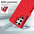 thumbnail image 5 of PU Leather Wallet Case for Samsung Galaxy S23 Ultra, Wrist Strap + Shoulder Strap, Multiple Card Slots Folio Purse, PU Leather Stand RFID Blocking Phone Cover for Samsung Galaxy S23 Ultra,Red, 5 of 9