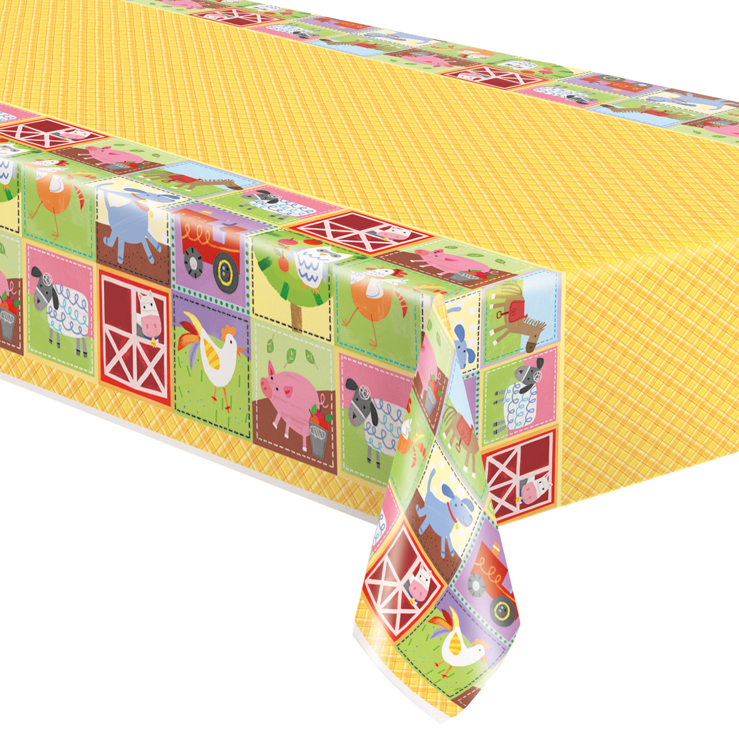 Barnyard Farm Party Plastic Tablecloth, 84 x 54 in, 1ct