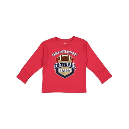 

Inktastic Easily Distracted By Football Season Gift Toddler Boy or Toddler Girl Long Sleeve T-Shirt