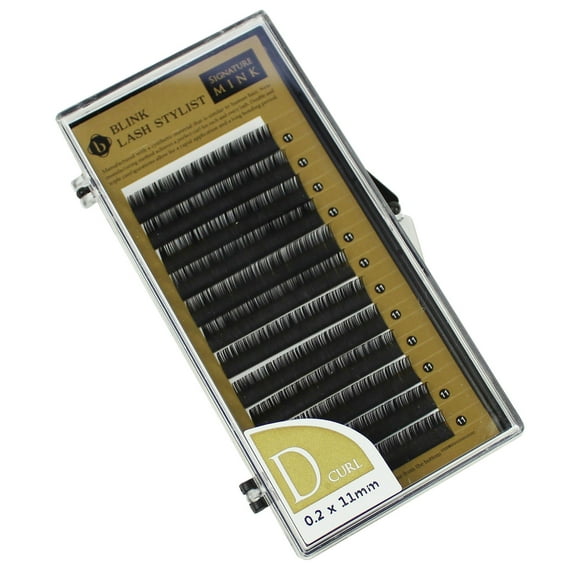 Eyelash Extension Blink Mink D 0.20mm X 11mm Curl Individual Black False Lashes