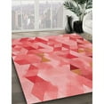 thumbnail image 3 of Ahgly Company Machine Washable Indoor Square Transitional Fire Engine Red Area Rugs, 8' Square, 3 of 7