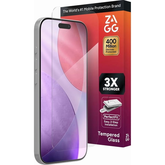 ZAGG Glass  Screen Protector for iPhone 17 Pro - 3X Stronger Impact & Shatter Protection Scratch & Smudge-Resistant iPhone Tempered Glass Easy PerfectFit Install
