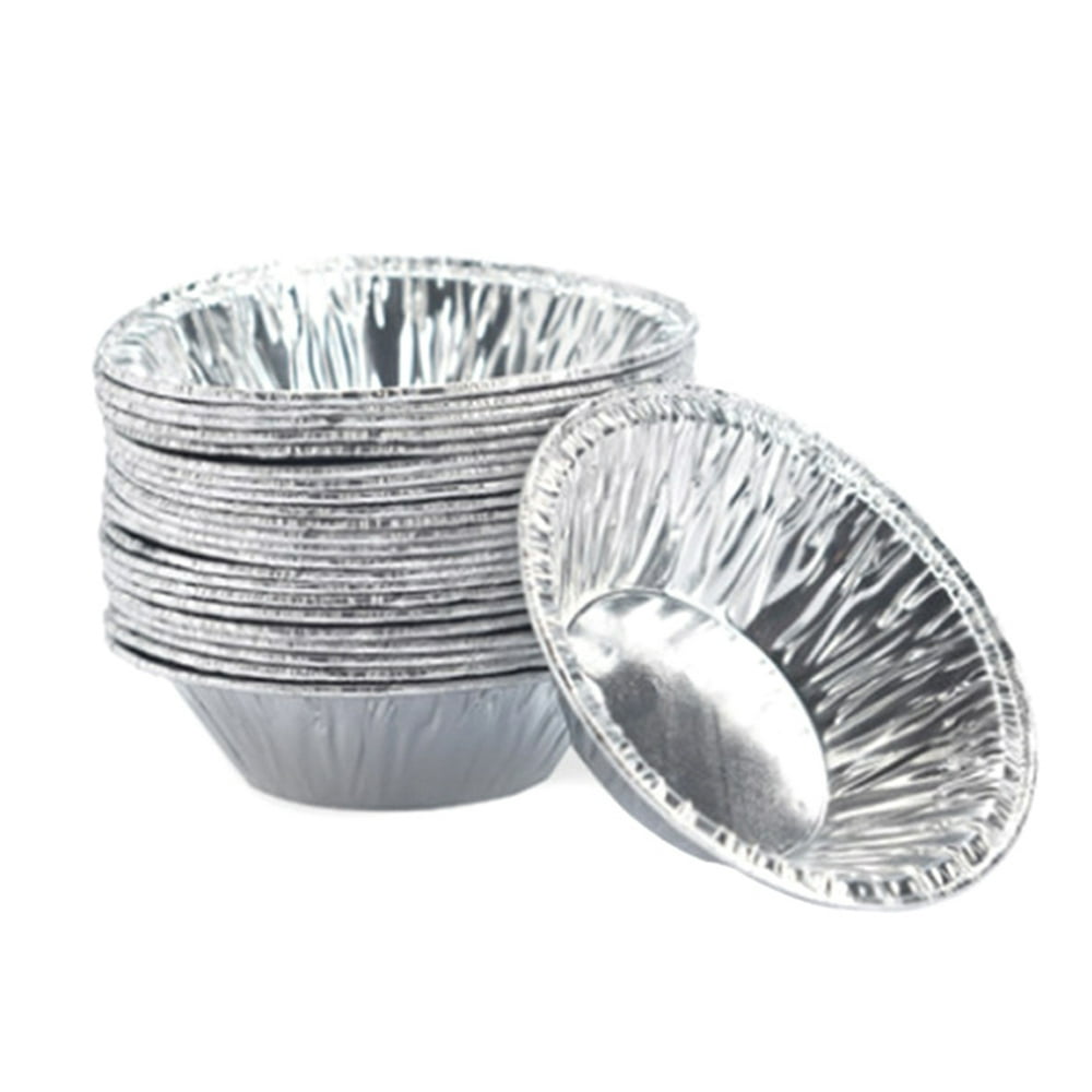 100Pcs Disposable Aluminum Foil Tart Pan Mini Pot Pie Tart Bake Plate