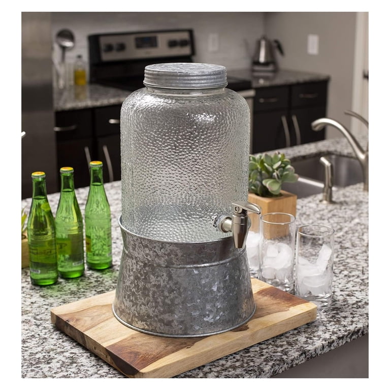 Glass Water Dispenser 2.5 Gallon Glass Beverage Dispenser With Stand   Stainless Steel Spigot For Iced Tea, Lemonade, Sangria & Parties Scoby  Kombucha Starter