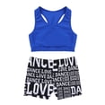 thumbnail image 3 of CHICTRY Kids Girls 2PCS Ballet Dance Outfit Racer Back Tank Tops with Bottoms Set Blue&Black 8-10, 3 of 7