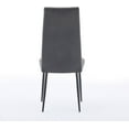 thumbnail image 5 of Modern Dining Chairs Set of 2, Velvet Upholstered, Channel Tufted Back, Black Metal Legs, for Kitchen, Restaurant, Dining Room Furniture, (Dark Gray), 5 of 7