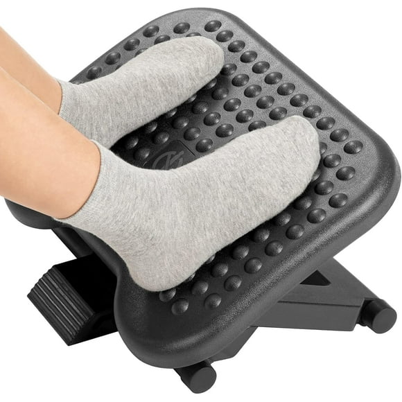 Height Adjustable Under Desk Footrest, Portable Solution for Improving Posture and Promoting Circulation, with Anti-Slip Footrest and Casters, for a Healthy Sitting Experience