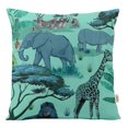 thumbnail image 1 of VargottamSquare Pillow Cover - Decorative Pillow Covers16x16 Inches,PrintedTeal BlueThemePillowcase, DecorativeSquareCushionCovers, 1 of 1