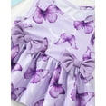 thumbnail image 6 of Kucnuzki 2T Toddler Girls Swimsuit Set 3T Kid Girl Bathing Suit Ruffle Sleeveless Butterfly Bowknot Beach Bikini Tankini Swimwear 2pcs Purple, 6 of 10