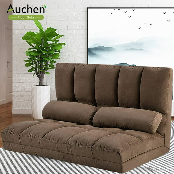 photo Floor Sofa Bed Walmart auchen folding floor couch adjustable folding futon sofa video gaming sofa lounge sofa with two pillows brown