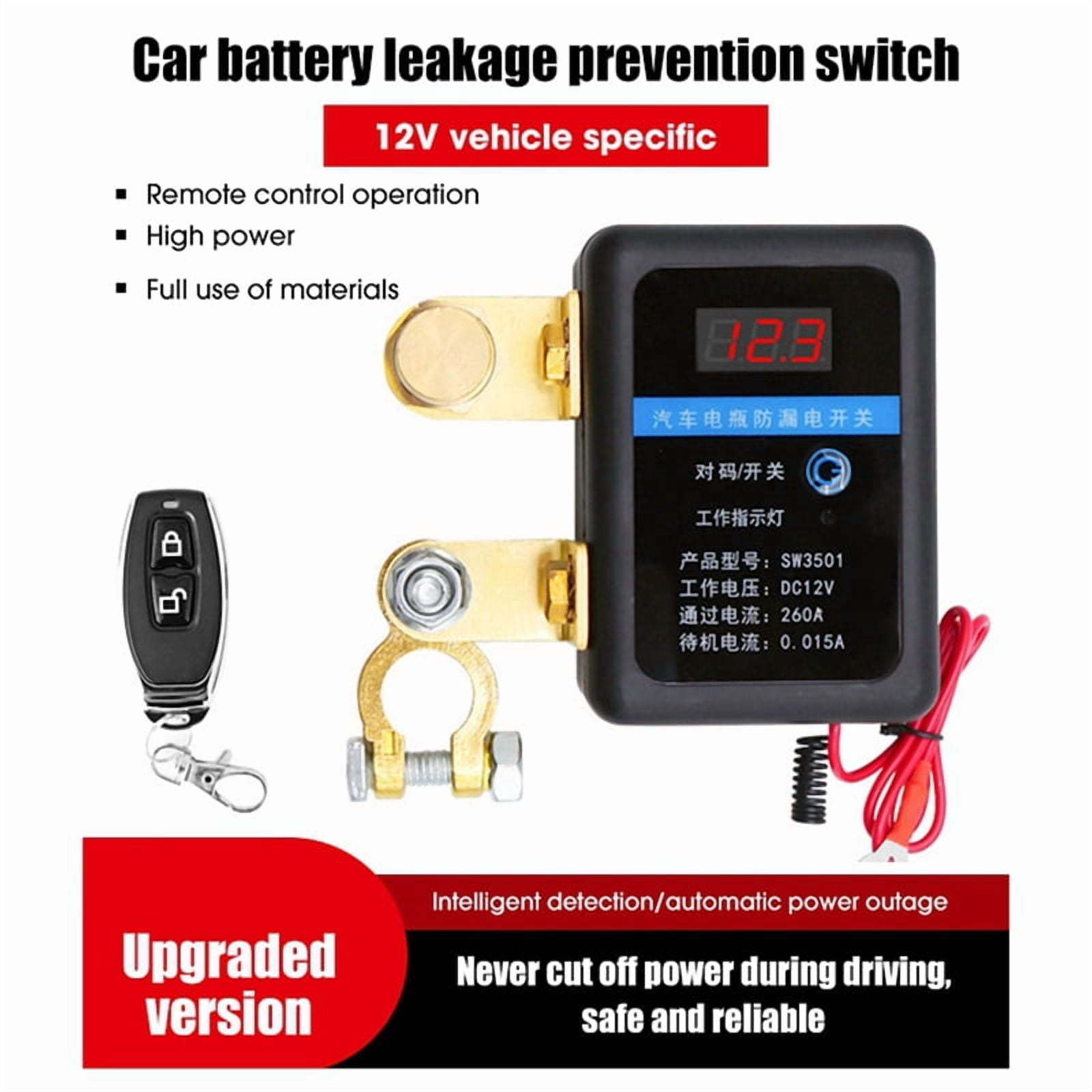 Remote Battery Disconnect Switch 12V 260A Kill Switch Automatic Power Off Prevent Battery Drain with Remote Car Truck,B