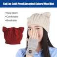 thumbnail image 4 of Knitted Hat Cold-Proof Climbing Assorted Beanie Cat Colors Thick Comfortable Cable Caps Long-time Service Breathable Durability Wine Red, 4 of 6