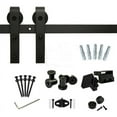 thumbnail image 1 of Bypass Barn Door Hardware Kit, Heavy Duty Sturdy, Solid Iron Construction for Easy Installation &amp; Quiet Operation - Perfect for Kitchen Pantry, Bathroom Doors &amp; Room, 1 of 5