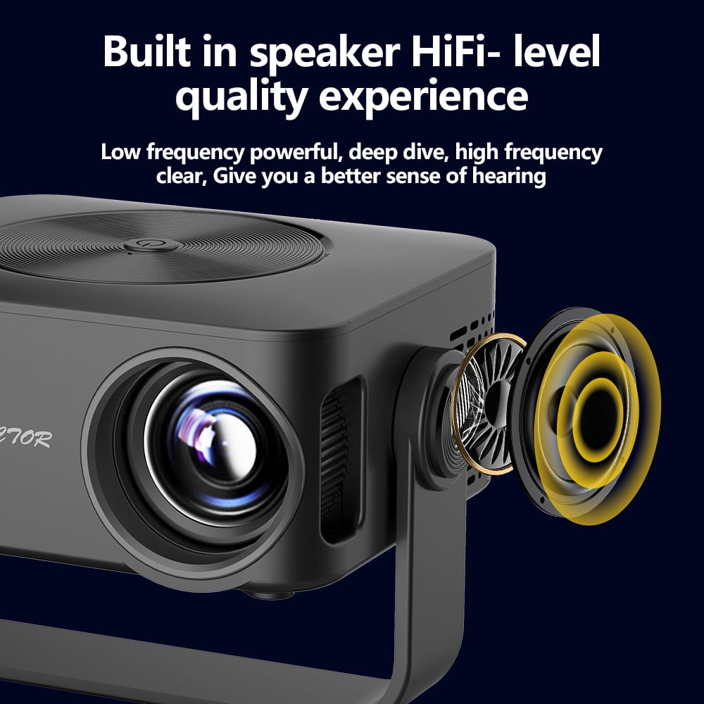 Mini Projector with WiFi , Native 1080P Projector , Projectors for Outdoor Movies Home Theater Built-in Speaker Android11 Dual WiFi6 Allwinner 1080p Compatible with iPhone/Android/PS4/Laptop