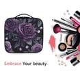 thumbnail image 6 of FORMRS Travel Makeup Bag Large Capacity Train Case Cosmetic Organizer with Adjustable Dividers, Roses and Pearls, 6 of 8