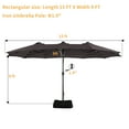 thumbnail image 7 of Mondawe 15ft Patio Umbrella Rectangular Outdoor Market Umbrella with Base and LED Lights Coffee, 7 of 7