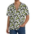 thumbnail image 3 of Xecao offers the Soccer and Football for Men's Casual Short-sleeved Shirt, a button-up collared shirt with a pocket, perfect for beach vacations and yacht travel in the X-Large size., 3 of 7