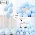 thumbnail image 1 of Decoración de fiesta en color azul pastel, 100 globos de látex 100 % natural de 10 pulgadas, ecológicos y duraderos para cumpleaños, bodas, baby shower, arco de guirnalda de globos. No tóxico, seguro, 1 of 7