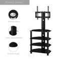 thumbnail image 5 of LivEditor Height Adjustable 4-Tier Tempered Glass Metal Frame Floor TV Stand, 5 of 5