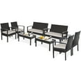 thumbnail image 2 of Costway 8PCS Patio Rattan Table Chair Set Cushioned Seat Garden Furniture, 2 of 11