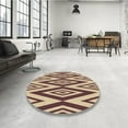 thumbnail image 4 of Ahgly Company Machine Washable Indoor Round Transitional Yellow Area Rugs, 7' Round, 4 of 7