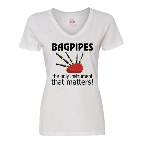 Inktastic Bagpipe Player Funny Music Joke Women's V-Neck T-Shirt