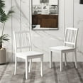 thumbnail image 2 of Costway Wood Dining Chair Set of 2 with Rubber Wood Legs Curved Backrest for Kitchen White, 2 of 10