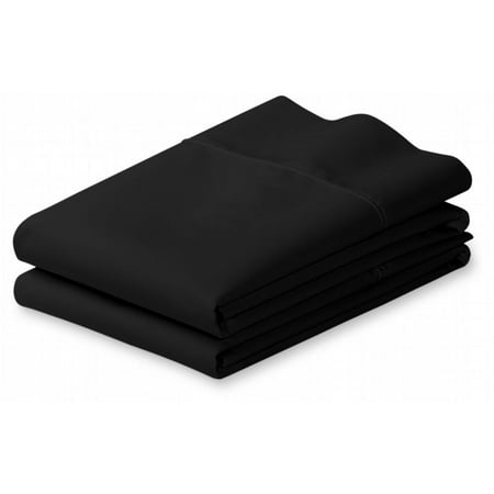 - 100% Cotton 400 Thread Count 2 PC Pillow Cases (Standard/Queen, Black)