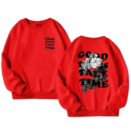 

Hoodies for Girls Autumn and Winter Letter Printed Round Neck Long Sleeved Boys Fashion Hoodies & Sweatshirts