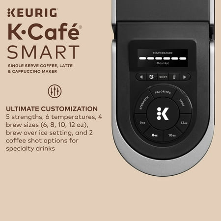 Keurig - K-Cafe SMART Single-Serve Coffee Maker and Latte Machine with WiFi Compatibility - Black