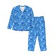 thumbnail image 1 of Balery Cute Shark Conjunto de Pijama con Estampado para Mujer, Conjunto de Dos Piezas con Manga Larga, Ropa de Dormir Suave con Bolsillos, Pijamas Cómodos-XX-Large, 1 of 7