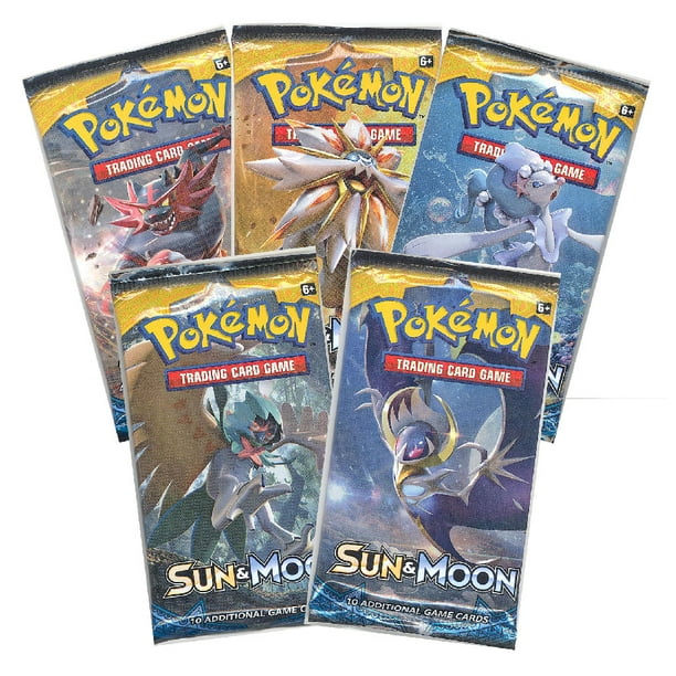 Pokemon Cards Sun Moon Booster Packs 5 Pack Lot Walmart Com Walmart Com