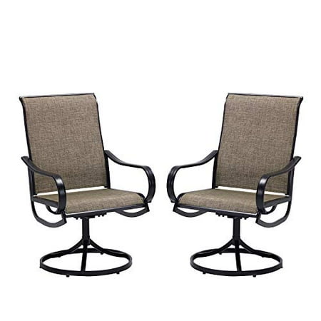 VICLLAX Outdoor Swivel Dining Chairs Patio Furniture for Lawn Garden