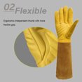 thumbnail image 4 of Long Gardening Gloves for Women Thorn Proof,Rose Pruning Cowhide Leather Garden Glove, Men Gloves for Welder Planting Daily Labor Protection, 4 of 8