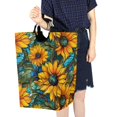 thumbnail image 4 of Yayeee Freestanding Laundry Hamper with Handle Collapsible Large Storage Basket for Clothes, Stained Glass Sunflowers Pattern, 4 of 7