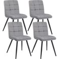 thumbnail image 4 of Duhome Velvet Dining Chairs Set of 4, Modern Upholstered Side Chairs Set Gray, 4 of 8