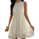 thumbnail image 3 of VISgogo Mini vestido para mujer, elegante, sin mangas, cuello alto, sólido, verano, casual, citas, vestido de una línea VISgogo moda, 3 of 6