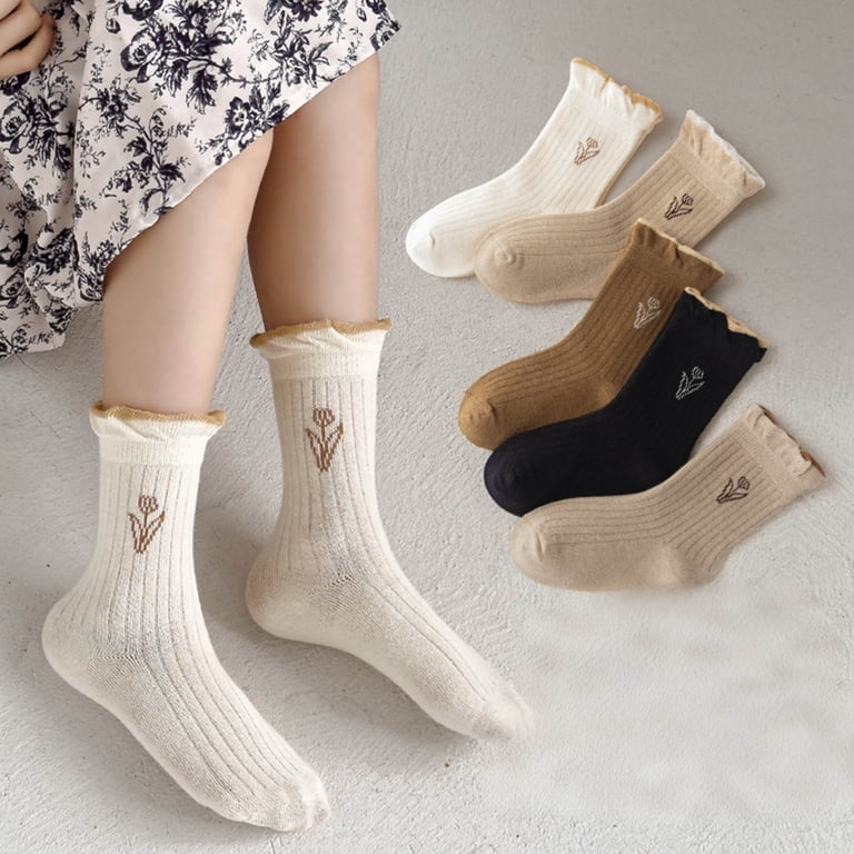 girls' casual & dress socks Amazon.com: JUNOAI Baby Toddler Girls Ruffle Socks & Women's Frilly  Turn-Cuff Cotton Crew