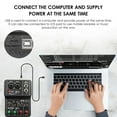 thumbnail image 2 of Professional USB Audio Interface for Recording & Music Production - 2 Mono Inputs (MIC/LINE) Switchable to 1 Stereo, 1 Stereo Output, +48V Phantom Power, 80Hz High Pass Filter, 48KHz/16bit, Plug &, 2 of 6