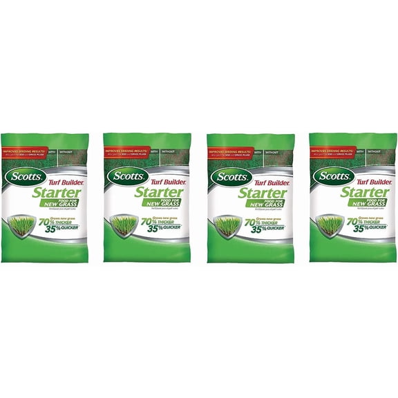 Scotts 21605 Lawn Food for New Grass, 5,000-sq ft Not Sold in Pinellas County, FL 5M Turf Builder Starter, 5,000 sq Four Pack